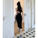 Spring/Summer New Spicy Girl Open Back Sexy Wrapped Hip Slim Fit Dress Mid length Sleeveless Tank Top Skirt