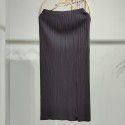 Spring/Summer Pleated Casual Fashion Versatile Temperament Commuting Front Split Half Skirt
