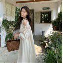 Women's New French Gentle Fashion Off Shoulder Long Hanging Neck Dress