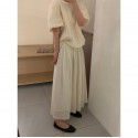Korean version of Tianshi half body skirt, flowing light gauze skirt, female half body mesh skirt, new pleated puffy half skirt