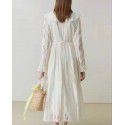 Fan Silan En Kikyo French Dress Women's Long Sleeve V-Neck Gentle Style Lace Splice Skirt Small, Fresh, and Sweet