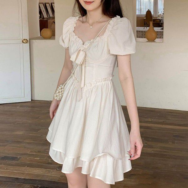 White Princess Dress, Tea Break, Slightly Fat French Style, Light Ripe Kikyo, Sweet and Spicy Girl, New Summer and Summer Girl