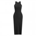 Spring/Summer New Spicy Girl Open Back Sexy Wrapped Hip Slim Fit Dress Mid length Sleeveless Tank Top Skirt