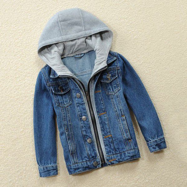 Children's clothing, boys' denim jackets, medium to large children's jackets, medium to small children's jackets, girls' jackets