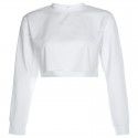 Women's New Solid Color Loose Slim Show Umbilical Base Long Sleeve Thin Sweater Coat 