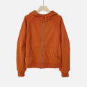 Autumn new style solid color plush zippered sweater short hoodie sportswear casual versatile coat women 