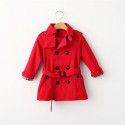 Boys' windbreaker coat Spring and autumn girls' coat medium length thickened coat British children's windbreaker 