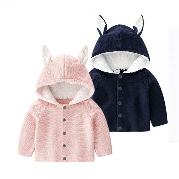 Baby autumn and winter new product children's sweater baby rabbit warm coat cute baby clothing knitted coat 
