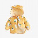 Baby's down cotton jacket, autumn and winter outdoor wear, foreign style plush hooded jacket, cute warm winter coat for boys and girls 