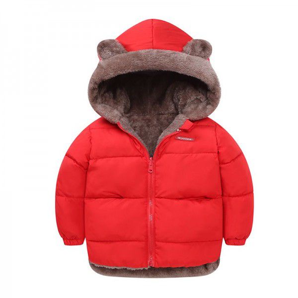 Autumn and Winter New Children's Down Cotton Suit Thickened Rabbit Ears Double sided Cotton Suit Medium and Big Children's Down Cotton Suit