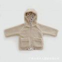 Boys and girls' cute floral imitation lamb wool jumpsuit jacket, children's solid color cotton suit