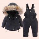 Children's down jacket set, new men and women's short hooded collar, baby and young children's Korean version thick coat 
