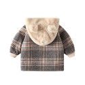 Children's coat Children's plaid coat Boys' thickened warm long-sleeved hoodie Girls' winter windbreaker trend 