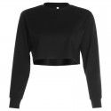 Women's New Solid Color Loose Slim Show Umbilical Base Long Sleeve Thin Sweater Coat 