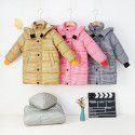 Children's cotton-padded clothes, medium and long thick baby cotton-padded jacket, autumn and winter Korean version coat, boys and girls' down cotton-padded clothes 