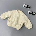 Children's plush undershirt winter fashion style thickened pullover non-hooded space cotton plaid round neck winter sweater 