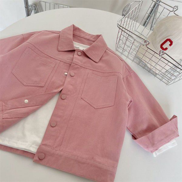 Children's men's clothing pink coat 