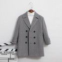 Boys' cotton wool coat winter children's fashion thickened woolen windbreaker for middle-aged children
