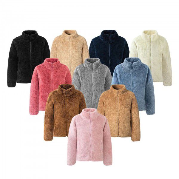 Boys and girls' autumn and winter new thickened warm children's fleece coat, medium and large children's coat, coral velvet student cotton coat 