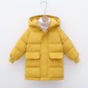 New Children's Clothing Medium and Long Children's Cotton Clothes Small and Medium Children's Hooded Thickened Coat Boys and Girls' Cotton Coat
