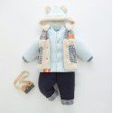 Baby Winter Split Set, Baby Thickened Outwear, Boy's Fashionable Vest, Cotton Coat