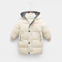 New Children's Down Coat Winter Mid length Thickened Coat Boys and Girls' Hooded Down Coat