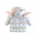 Girls' cotton jacket mid length winter outfit - new westernized little girl wing down cotton jacket children's thickened jacket