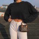 Women's New Solid Color Loose Slim Show Umbilical Base Long Sleeve Thin Sweater Coat 