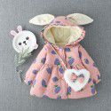 New Winter Girls' Thickened Hooded Coat Fashion Girls' and Children's Plush Cotton Coat