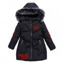 Winter new girls' cotton-padded clothes Korean version medium and large children's medium and long down cotton thickened cotton coat 