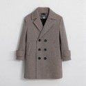 Boys' cotton wool coat winter children's fashion thickened woolen windbreaker for middle-aged children