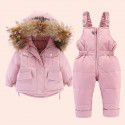 Children's down jacket set, new men and women's short hooded collar, baby and young children's Korean version thick coat 