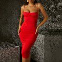 Summer women's sexy pleated backless irregular wrap buttocks suspender dress summer dress