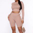Women's sardine fish bone suspender short skirt two-piece set for women