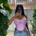 Summer Spicy Girl Women's Fashion Fishbone Mesh Bra Vest Women's Short Top