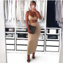 Women's sardine fish bone suspender short skirt two-piece set for women