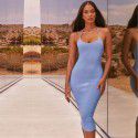 Women's Summer Sexy Fashion Hollow Waist Split Dress