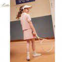 Girls' Set Summer Dress New Western Style Children's Summer Sports Polo Shirt Short sleeved Short Skirt Two piece Set for Big Kids