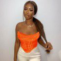 Summer Spicy Girl Women's Fashion Fishbone Mesh Bra Vest Women's Short Top