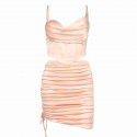 Women's sardine fish bone suspender short skirt two-piece set for women