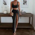 Women's sardine fish bone suspender short skirt two-piece set for women