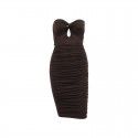 Women's strapless dress, sexy pleated hollowed out backpack buttocks dress