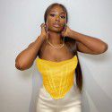 Summer Spicy Girl Women's Fashion Fishbone Mesh Bra Vest Women's Short Top