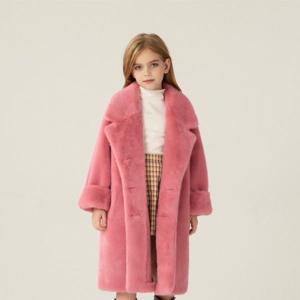Children's fur coat new precision waterproof mink fur integrated men's and women's clothing baby coat thickened Korean version