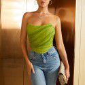 Summer Spicy Girl Women's Fashion Fishbone Mesh Bra Vest Women's Short Top