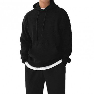 Men's autumn and winter sports set, men's plush hoodie, fashionable and versatile casual pants