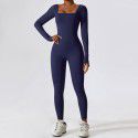Autumn and winter tight fitting long sleeved yoga suit for women, nude fitness exercise quick drying yoga jumpsuit