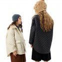 Autumn and Winter Small Fragrant Wind Cotton Clothes Big Children's Lamb Wool Collar Coat Children's Western Style Thin Style Cotton Jacket