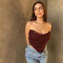 Summer Spicy Girl Women's Fashion Fishbone Mesh Bra Vest Women's Short Top