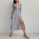 Women's hollowed out backpack, hip hanging neck skirt, long dress, dress